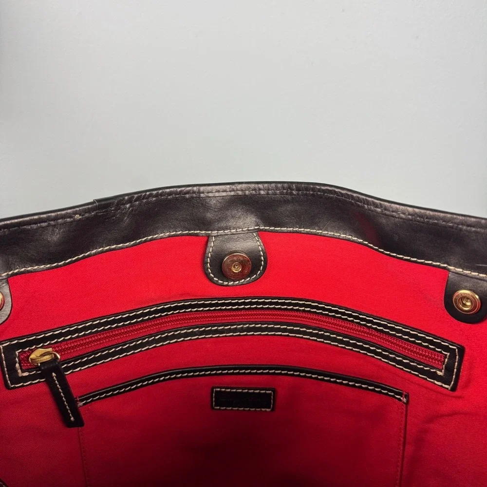 Dooney & Bourke Disney Parks Black Red Minnie‎ Mouse Bows Shopper Tote Bag Purse